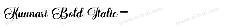 Kuunari Bold Italic字体转换